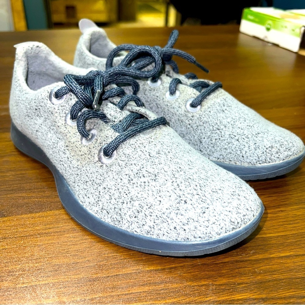 Allbirds Wool Runners Merino Womens Gray Lace-Up Comfort Running Shoes - Size 7